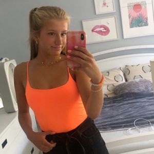 Neon Orange Zara Bodysuit, GREAT condition